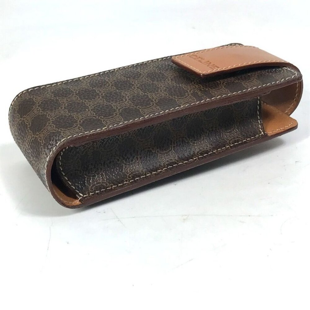 CELINE Macadam Pouch accessory case Leather/PVC Brown - Picture 2 of 16